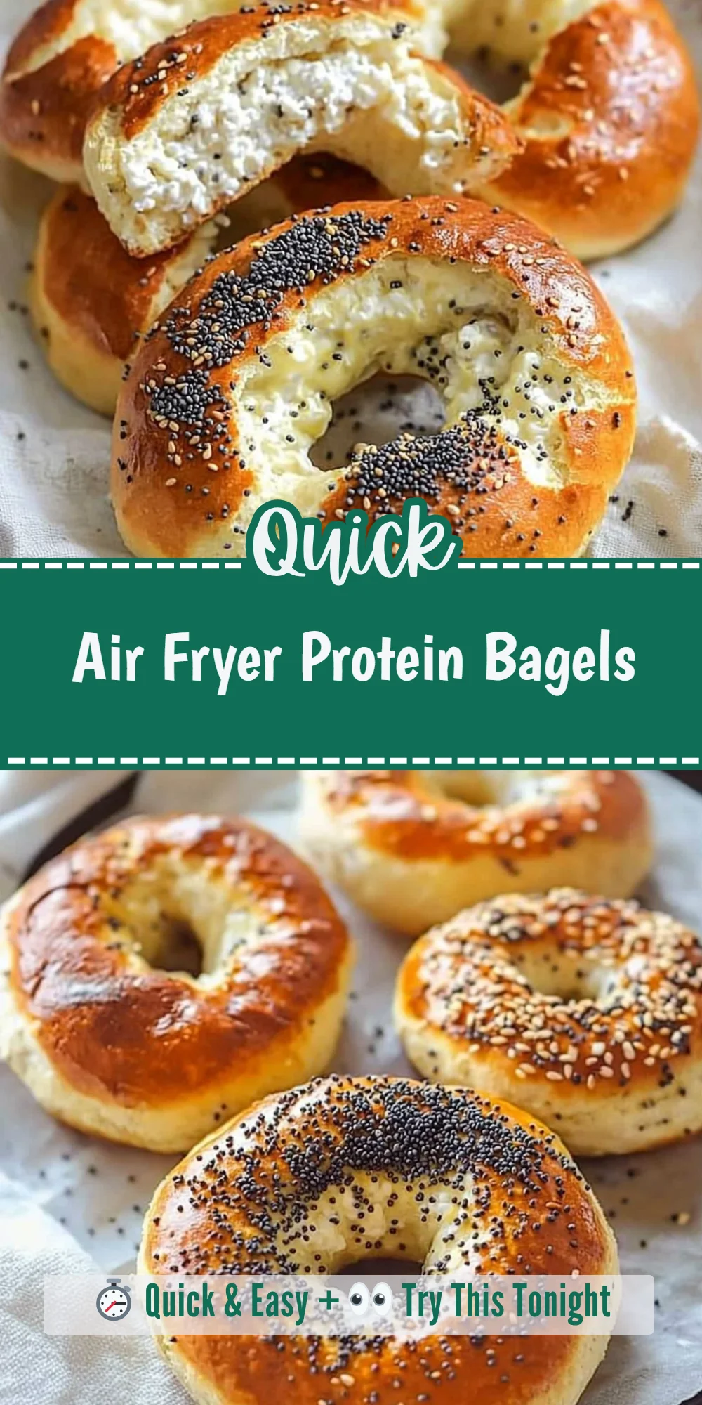 Air Fryer Protein Bagels