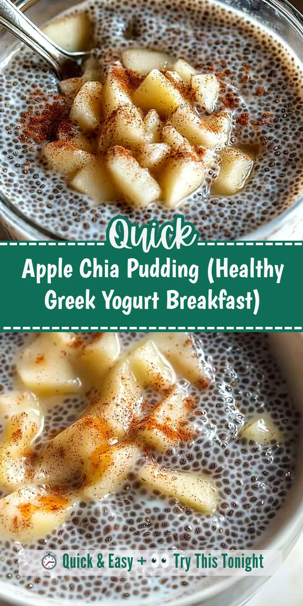 Apple Chia Pudding (Healthy Greek Yogurt Breakfast)