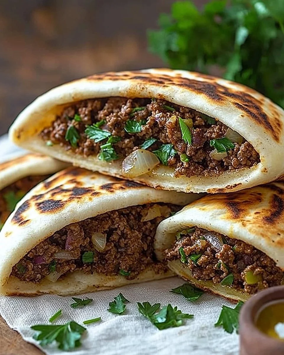 Arayes - Lebanese Stuffed Pita
