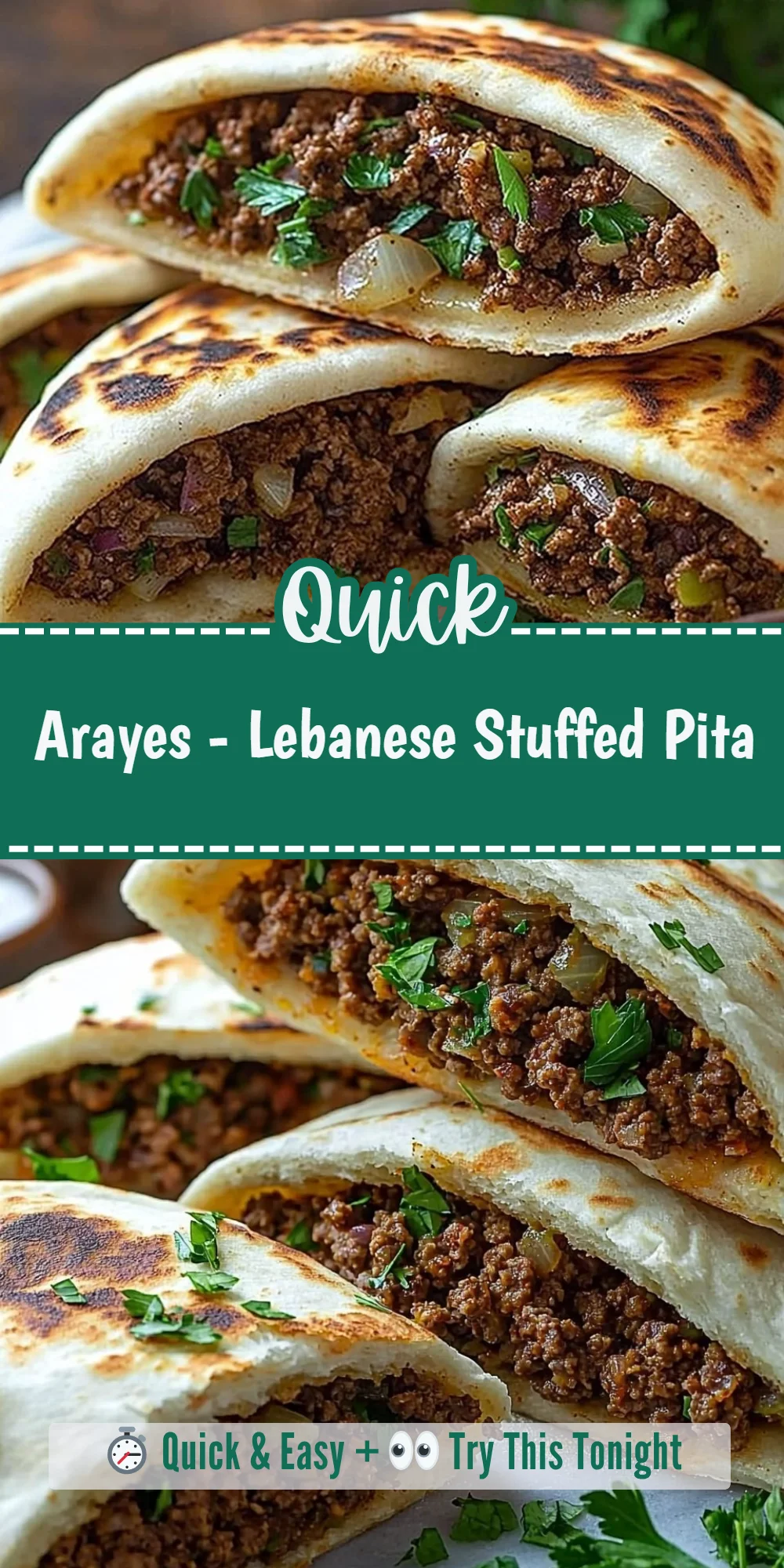 Arayes - Lebanese Stuffed Pita