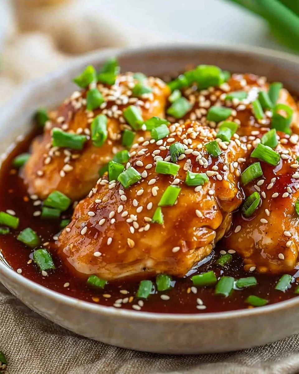 Asian Crock Pot Teriyaki Chicken served with vegetables