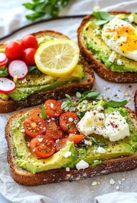 A vibrant plate of avocado toast topped with radishes and microgreens