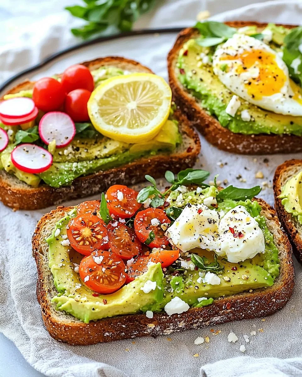 A vibrant plate of avocado toast topped with radishes and microgreens
