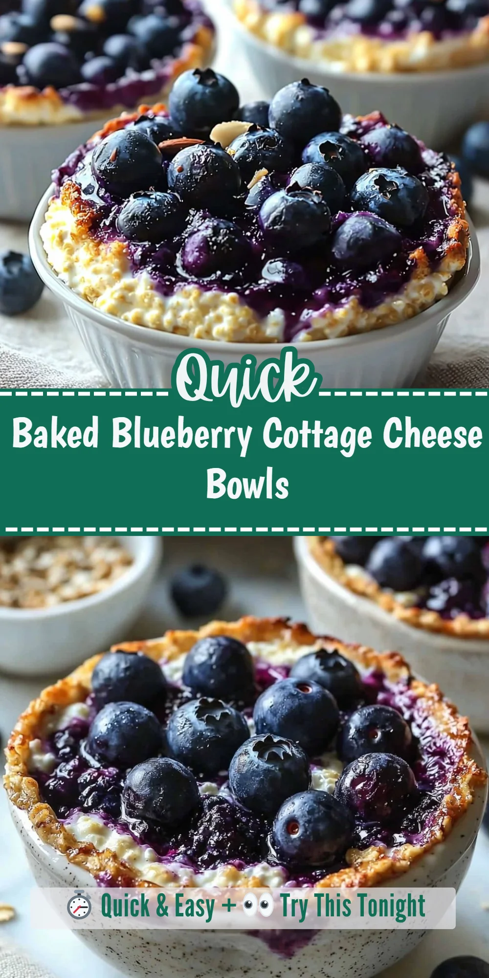 Baked Blueberry Cottage Cheese Bowls