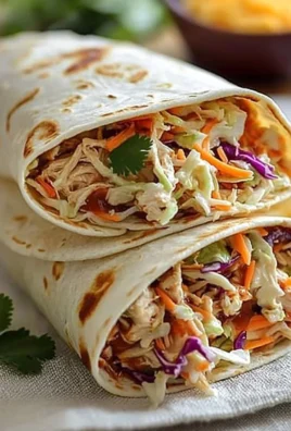BBQ chicken coleslaw wraps served in a fresh lettuce leaf