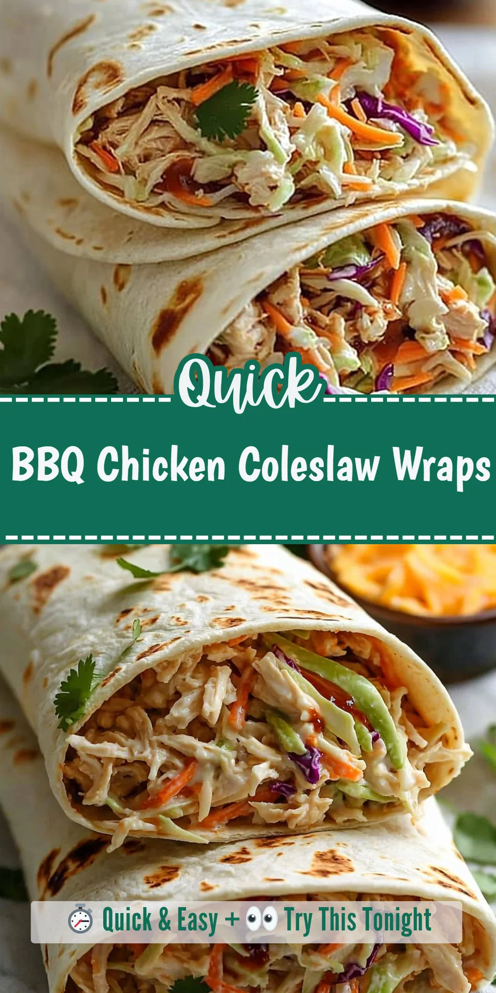 BBQ Chicken Coleslaw Wraps