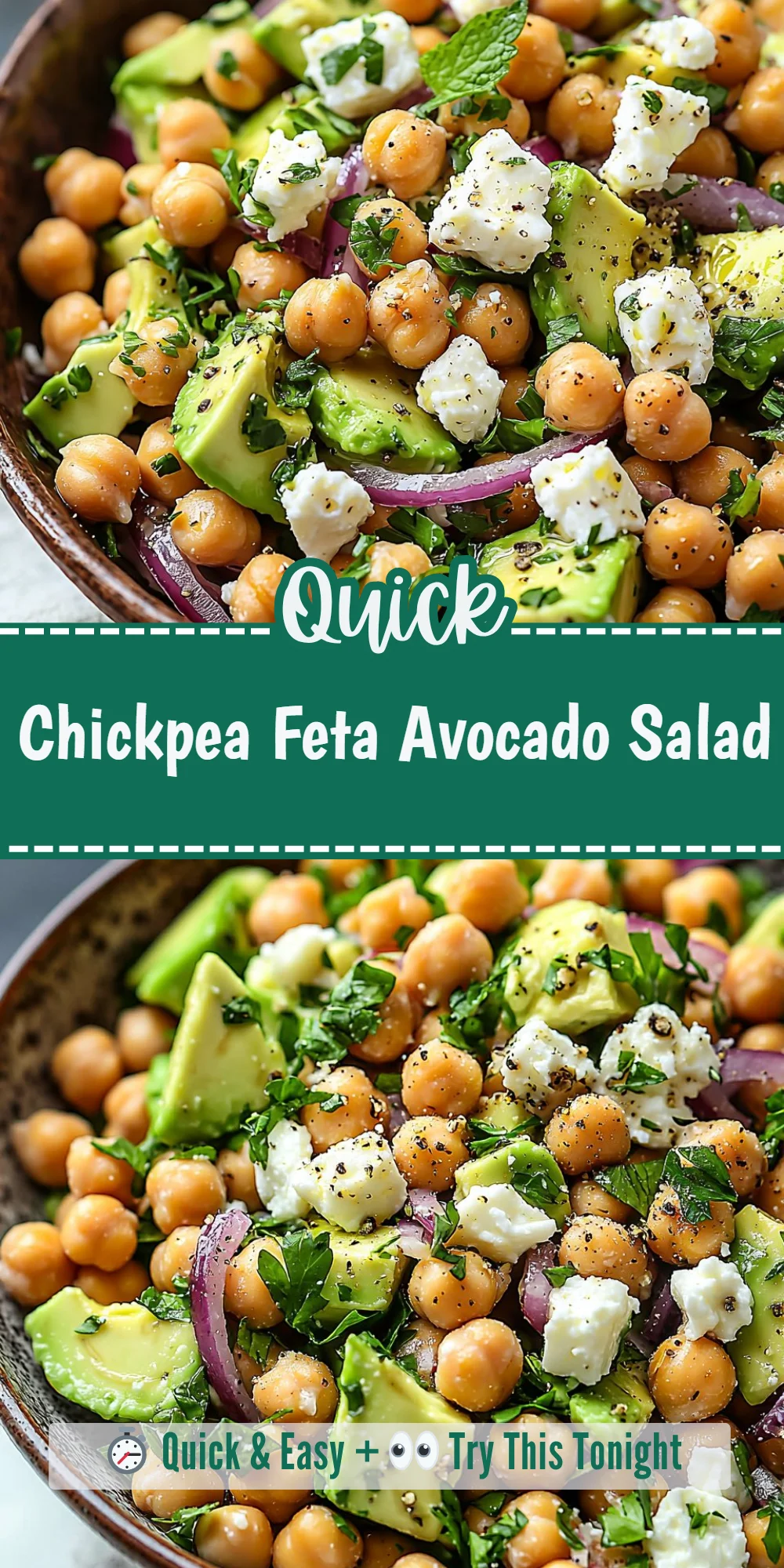Chickpea Feta Avocado Salad