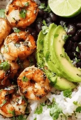 Delicious cilantro lime shrimp bowl recipe with fresh ingredients.