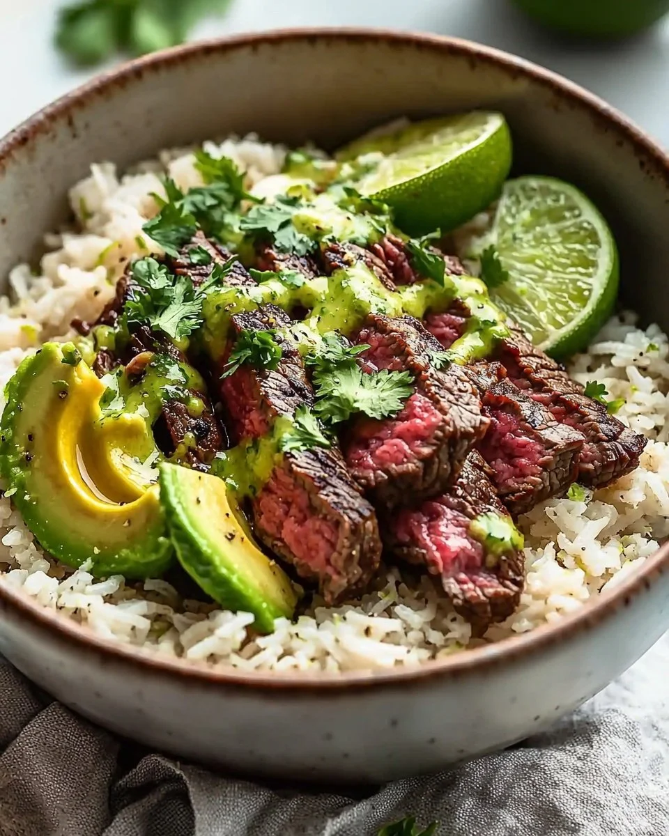 Cilantro Lime Steak and Rice Bowls