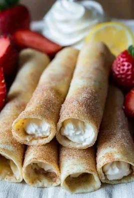 Cinnamon Sugar Cheesecake Taquitos on a plate, sprinkled with cinnamon sugar.
