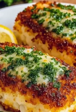 Crispy Air Fryer Parmesan Cod served on a plate with garnish