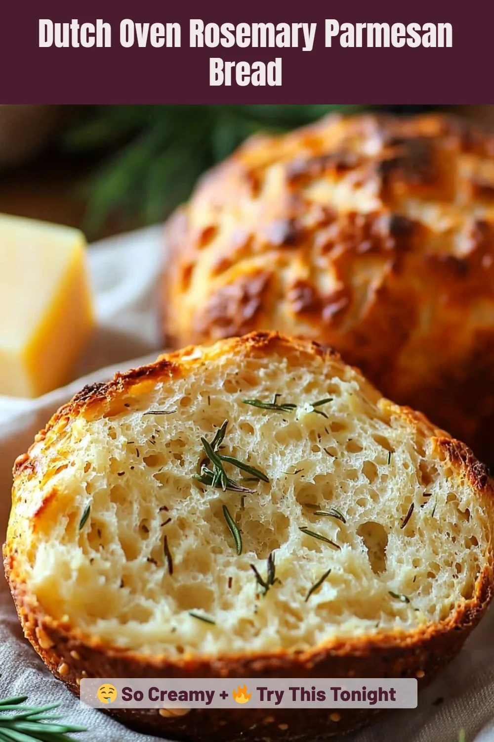 Dutch Oven Rosemary Parmesan Bread