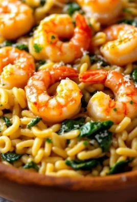 Easy one pot garlic butter shrimp served with orzo pasta