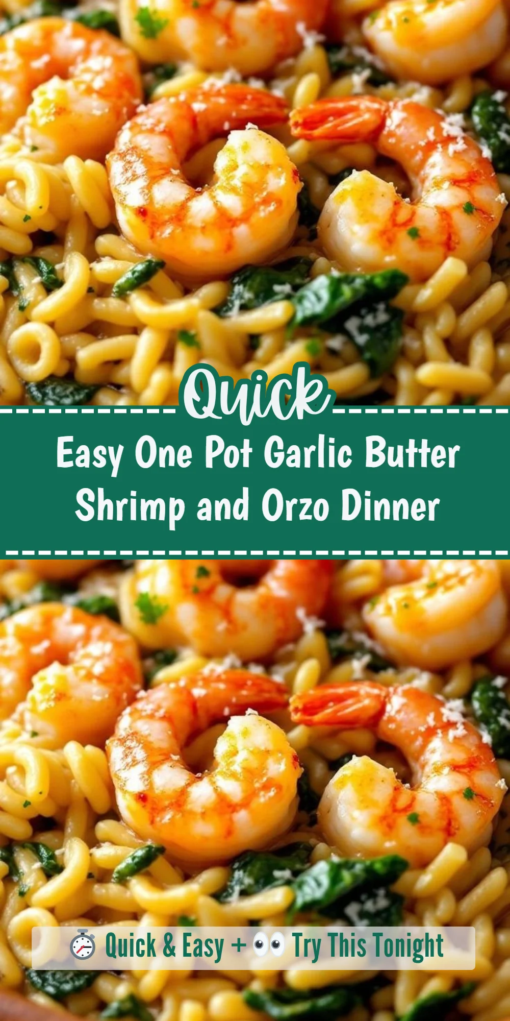 Easy One Pot Garlic Butter Shrimp and Orzo Dinner