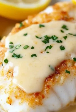 Flavorful baked cod dish with mayonnaise and parmesan cheese
