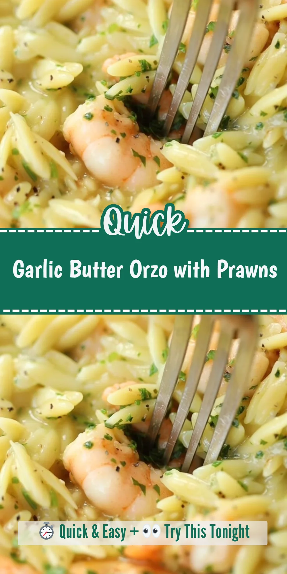 Garlic Butter Orzo with Prawns
