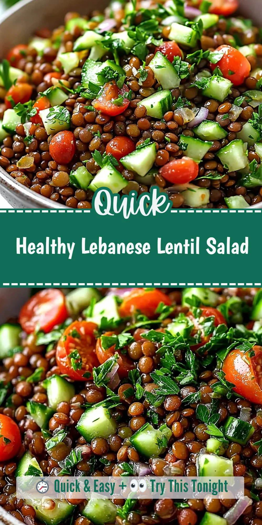 Healthy Lebanese Lentil Salad