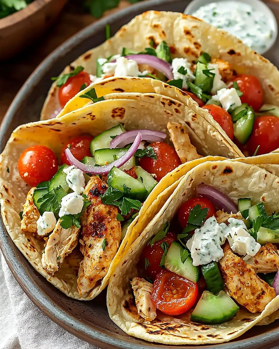 Healthy Mediterranean Chicken Tacos