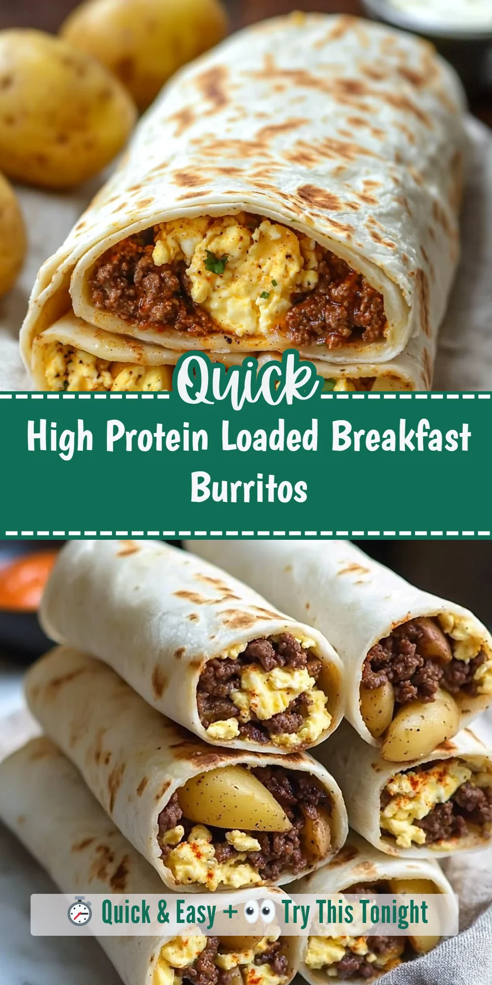 High Protein Loaded Breakfast Burritos
