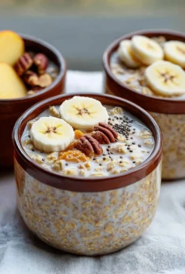 Bowl of high-protein overnight oats topped with fruits and nuts