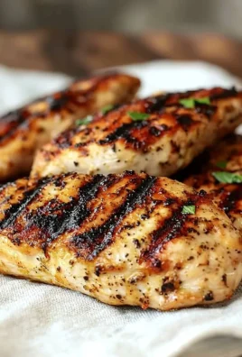 Delicious grilled chicken breasts garnished with herbs on a barbecue grill.