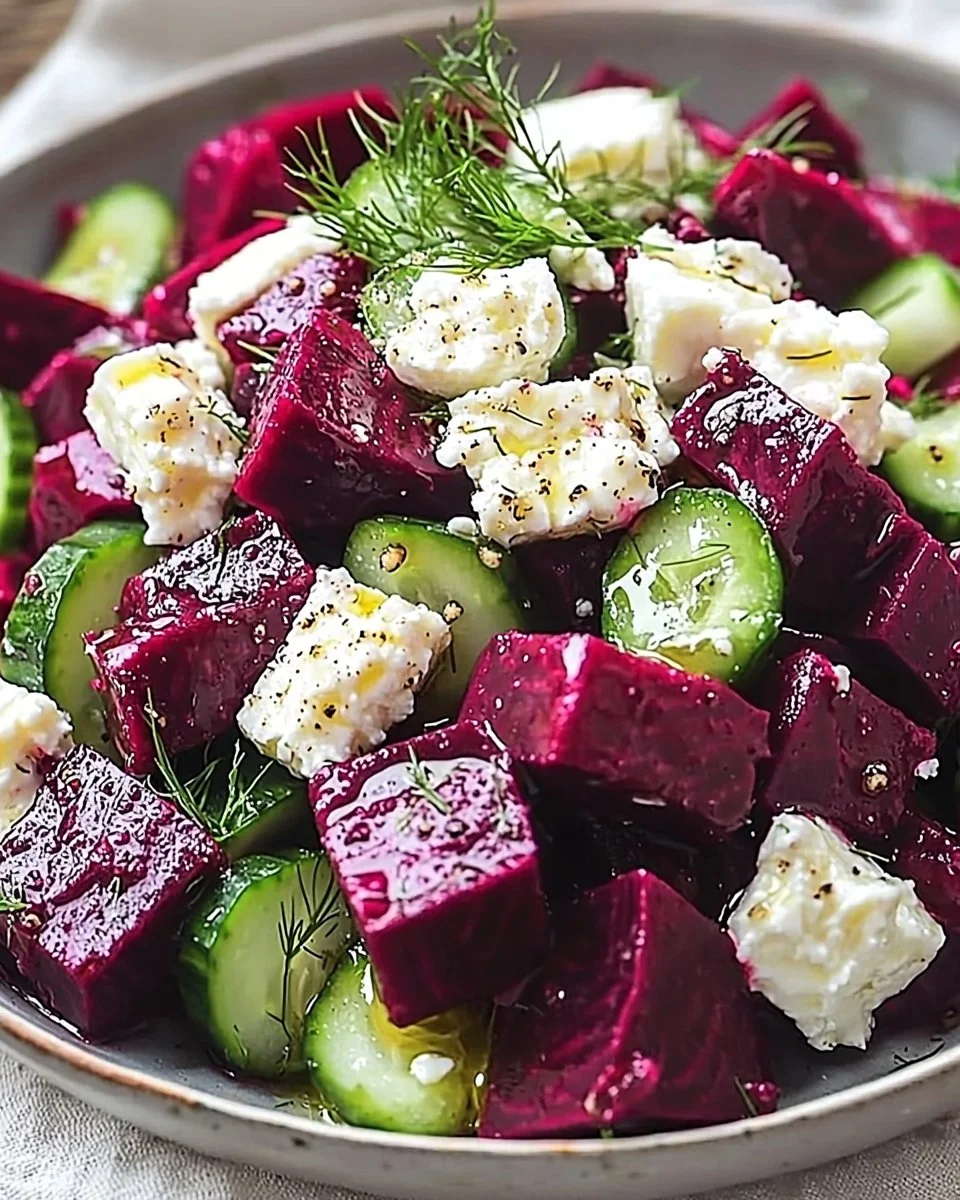Irresistible Beet Feta Salad with Cucumber and Dill