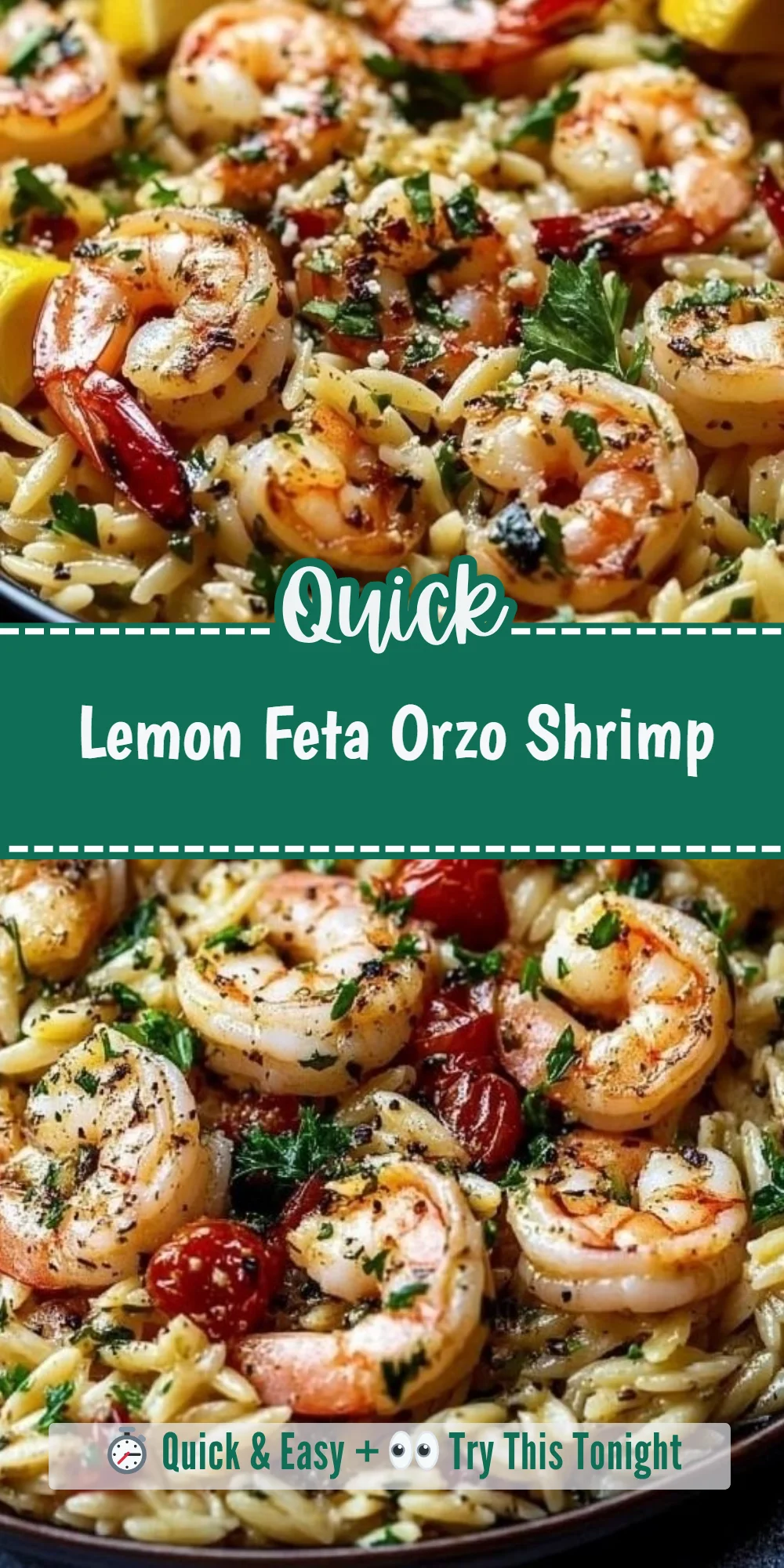 Lemon Feta Orzo Shrimp