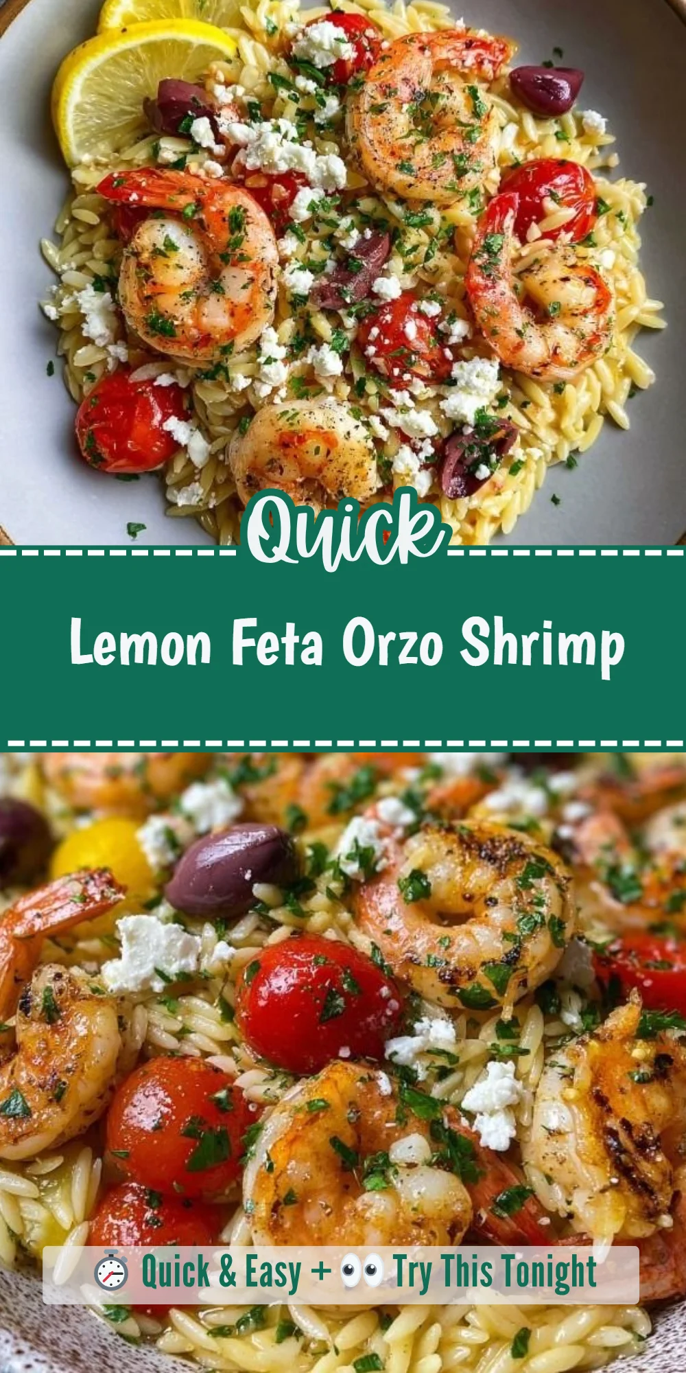 Lemon Feta Orzo Shrimp