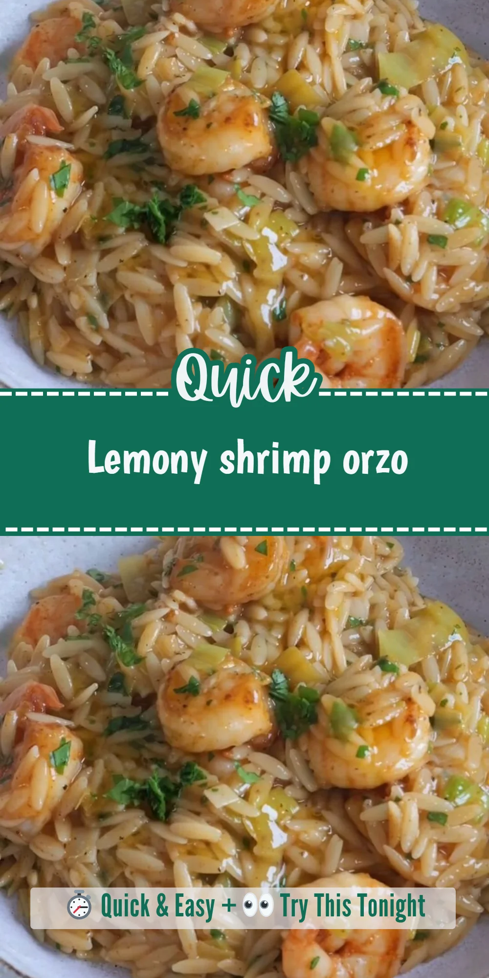 Lemony shrimp orzo