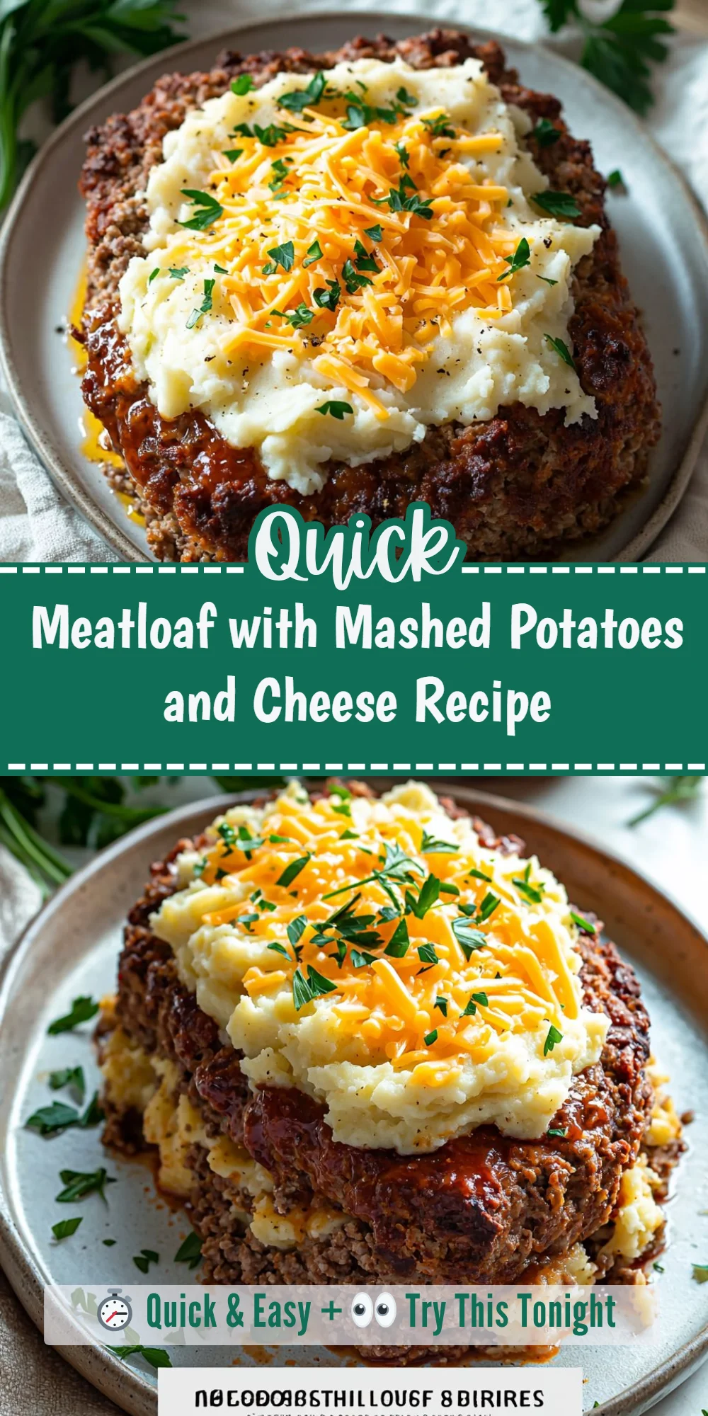 Meatloaf with Mashed Potatoes and Cheese Recipe