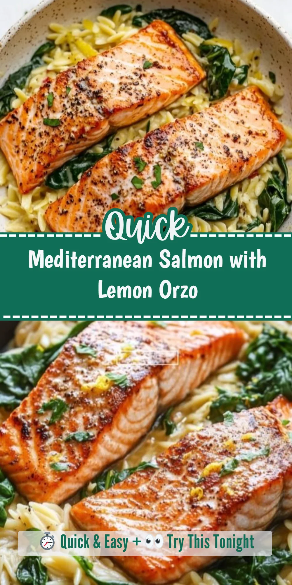 Mediterranean Salmon with Lemon Orzo
