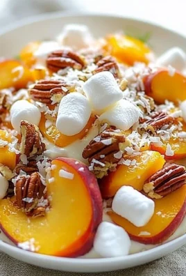 Delicious Millionaire Peach Salad with fresh ingredients and vibrant colors