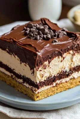 No bake chocolate eclair cake with layers of chocolate and cream