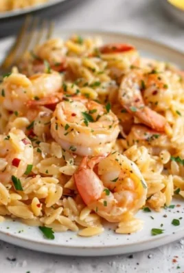 One-Pot Garlic Butter Shrimp Orzo prepared and garnished for a flavorful dish