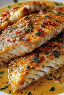 Plated Red Snapper with Creamy Creole Sauce garnished with herbs