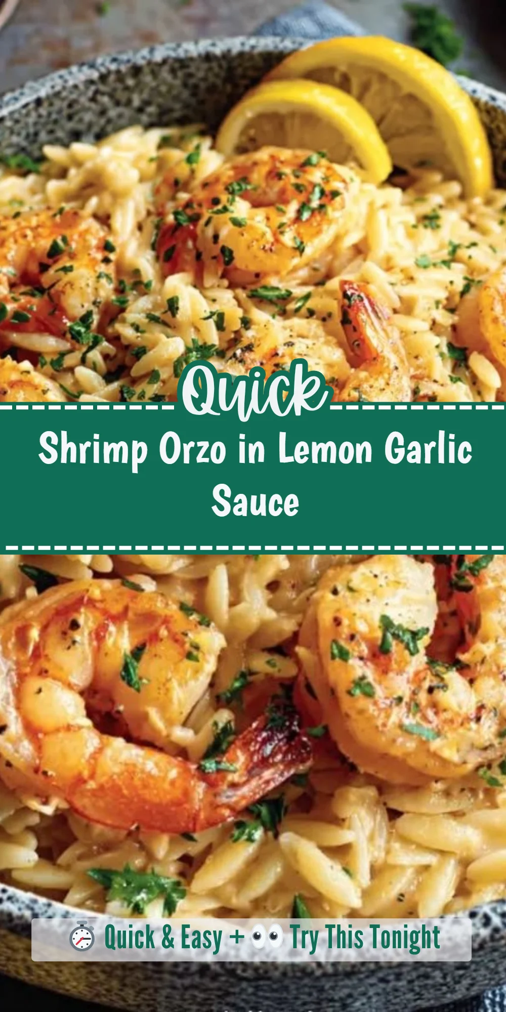 Shrimp Orzo in Lemon Garlic Sauce