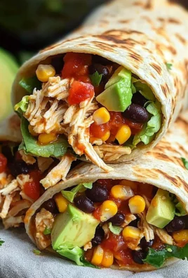 Southwest Chicken Wraps filled with fresh ingredients and spices.