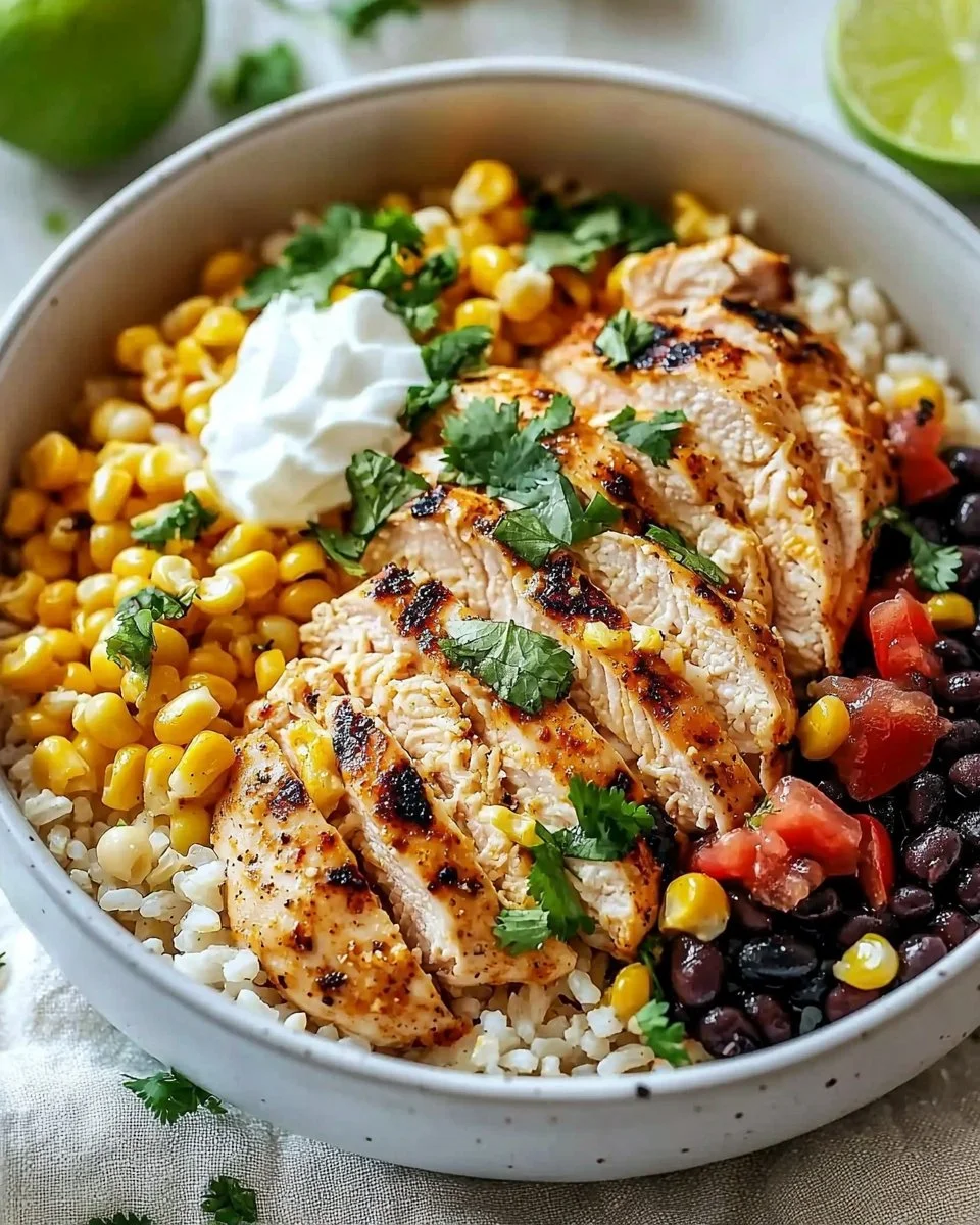 Street Corn Chicken Rice Bowl