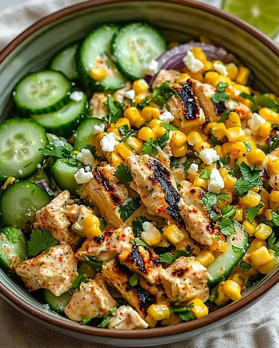 Street Corn Creamy Cucumber Chicken Salad: An Amazing Ultimate Recipe