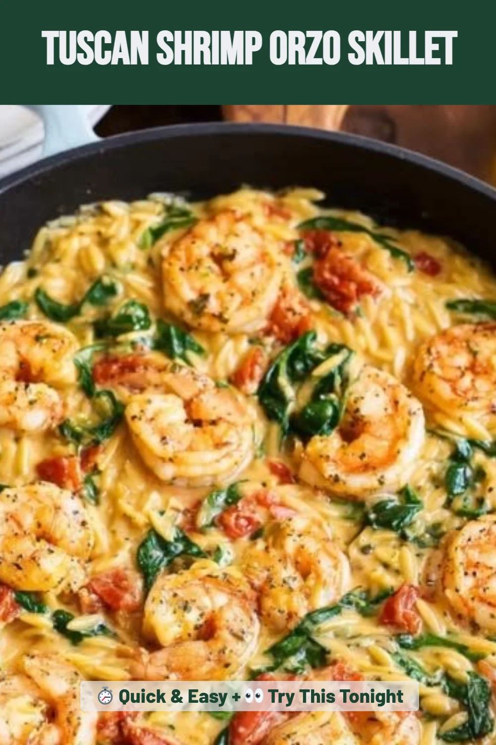 Tuscan Shrimp Orzo Skillet
