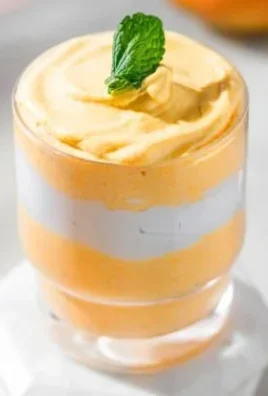 A delicious bowl of easy 3 ingredient mango mousse dessert