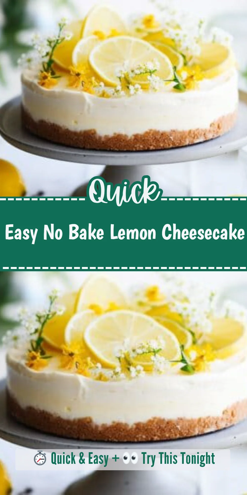 Easy No Bake Lemon Cheesecake