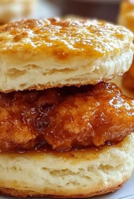 Delicious Hot Honey Chicken Biscuits with a sweet and spicy glaze