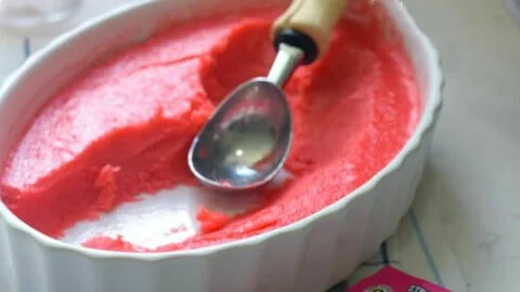 Delicious Kool-Aid Sherbet served in a bowl, colorful and refreshing dessert
