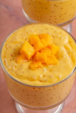 Delicious bowl of Mango Sago dessert with fresh mango and sago pearls