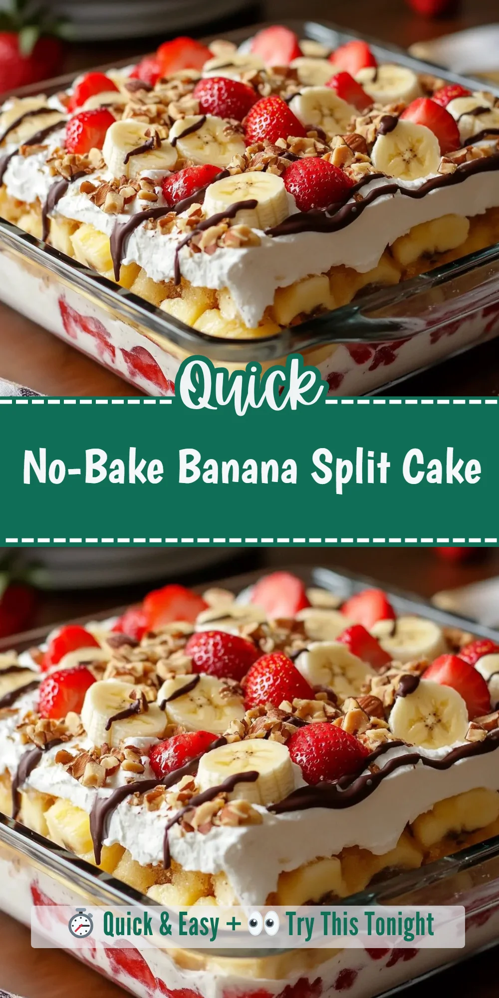 No-Bake Banana Split Cake