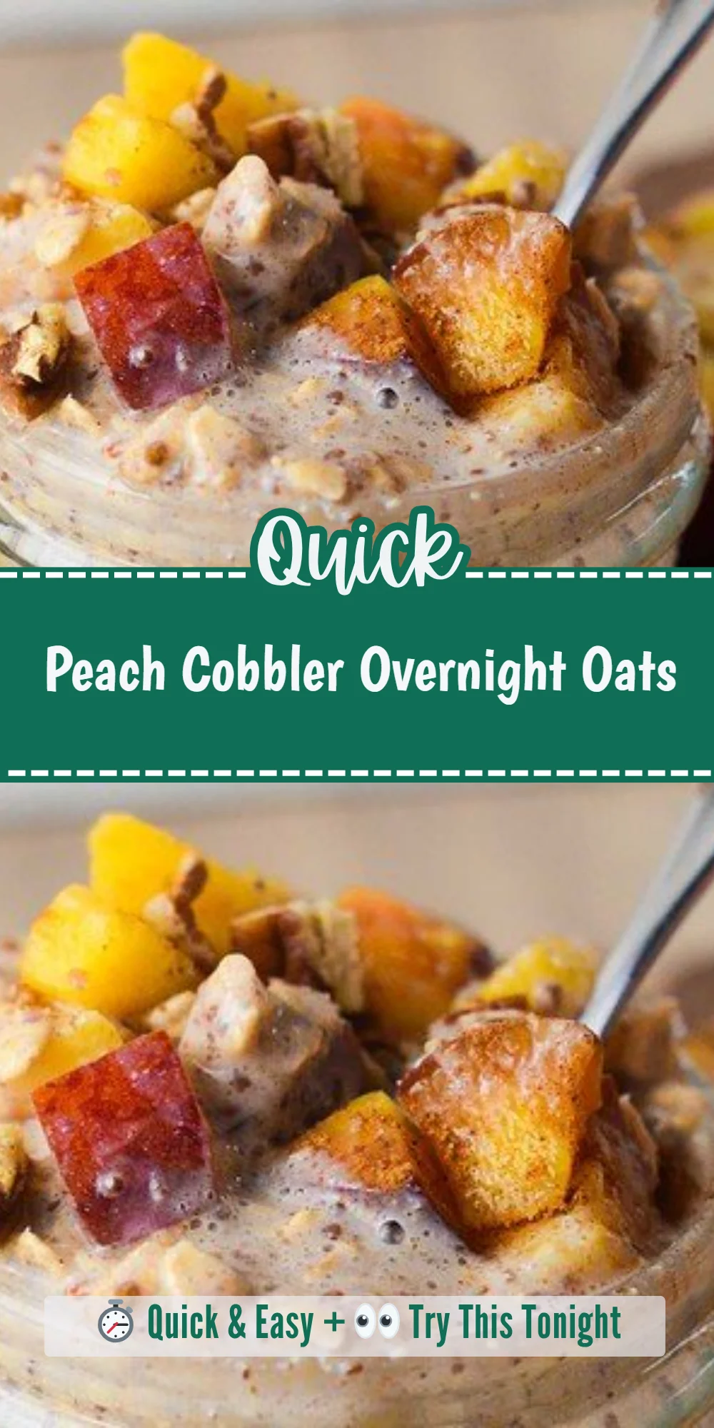 Peach Cobbler Overnight Oats