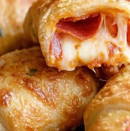 Pepperoni pizza crescent rolls baked to golden perfection