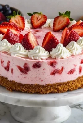 Delicious strawberry cheesecake topped with fresh strawberries and whipped cream