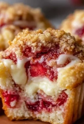 Freshly baked strawberry cream cheese muffins on a cooling rack